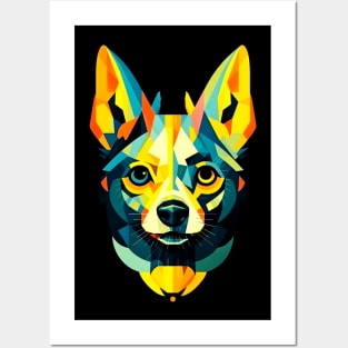 Abstract Dog face Posters and Art